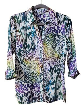 Richard Malcolm 100% Linen ¾ Sleeve Button Down Blouse